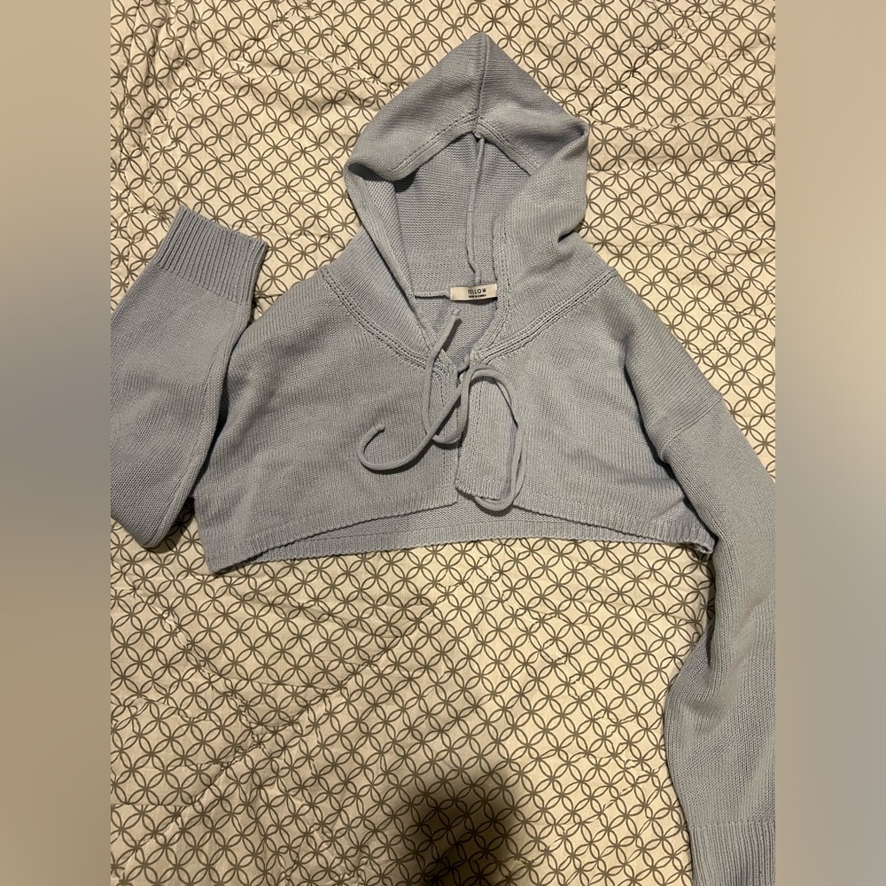 Korean cropped hooded sweater